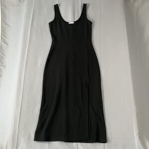 Leith Dress Womens Small‎ Black Sleeveless Maxi Tank Slit Bodycon Casual Fitted